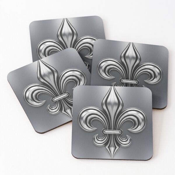 Item preview,  Fleur De Lys Silver French Heraldic Royal Emblem designed and sold by ProjectNoah.