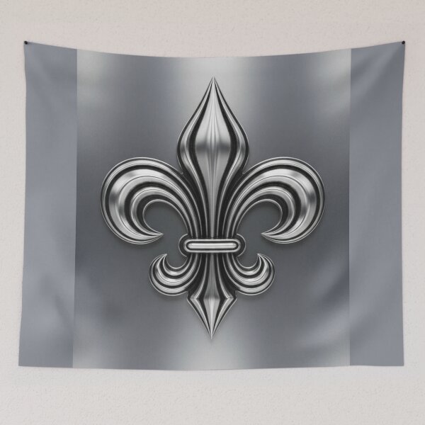 Item preview,  Fleur De Lys Silver French Heraldic Royal Emblem designed and sold by ProjectNoah.