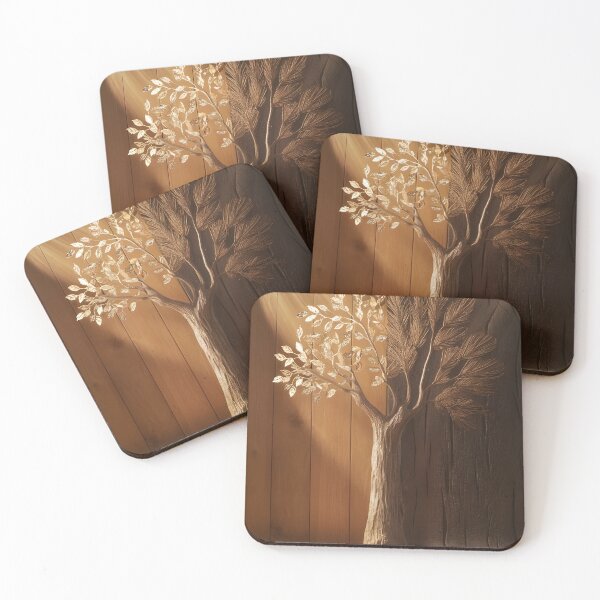 Item preview, Golden Duality: Sunlit & Shadowed 3D Tree Wood Relief designed and sold by Haji-S.