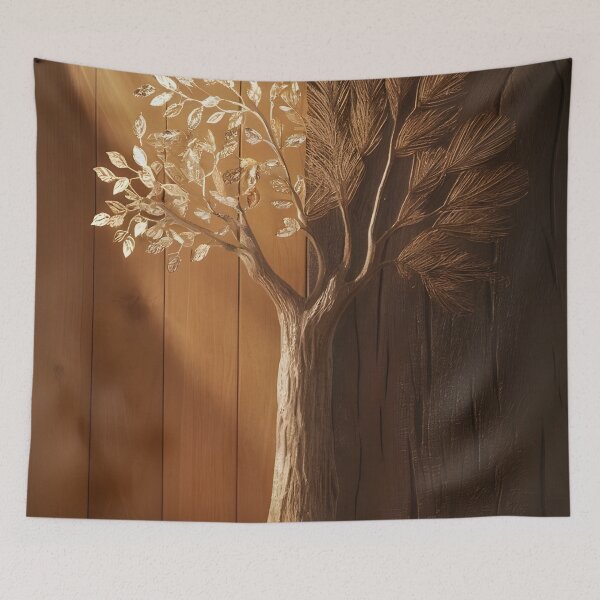 Item preview, Golden Duality: Sunlit & Shadowed 3D Tree Wood Relief designed and sold by Haji-S.