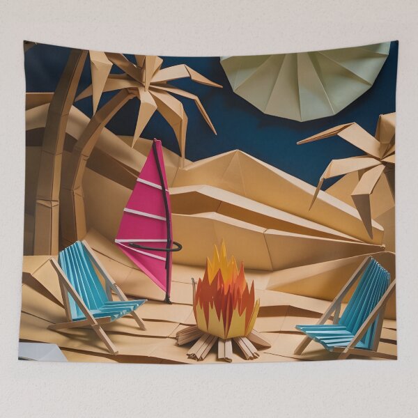 Item preview, Paper Paradise: Origami Beach Campfire Escape designed and sold by Haji-S.