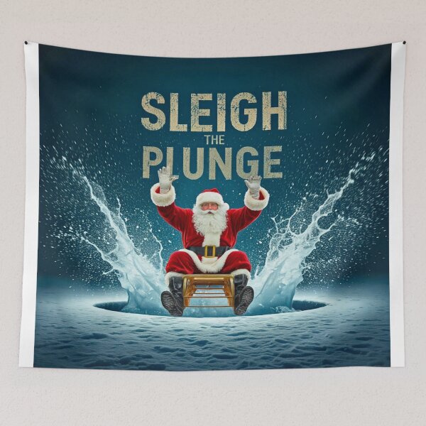 Item preview, 	 Sleigh the Plunge  - Funny Cold Plunge Winter Holiday Pun Cover designed and sold by FitEnvy.