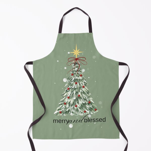Item preview, Elegant Christmas Tree with Star & Bow • Merry and Blessed Script Design • Holiday Apparel & Decor designed and sold by VibingtoNature.