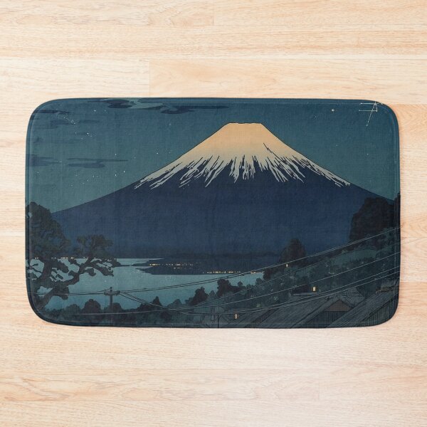 Item preview, Ukiyo-e Woodblock Print of Mount Fuji Night Village – Japanese Starry Sky Landscape designed and sold by Vandy Fullam.