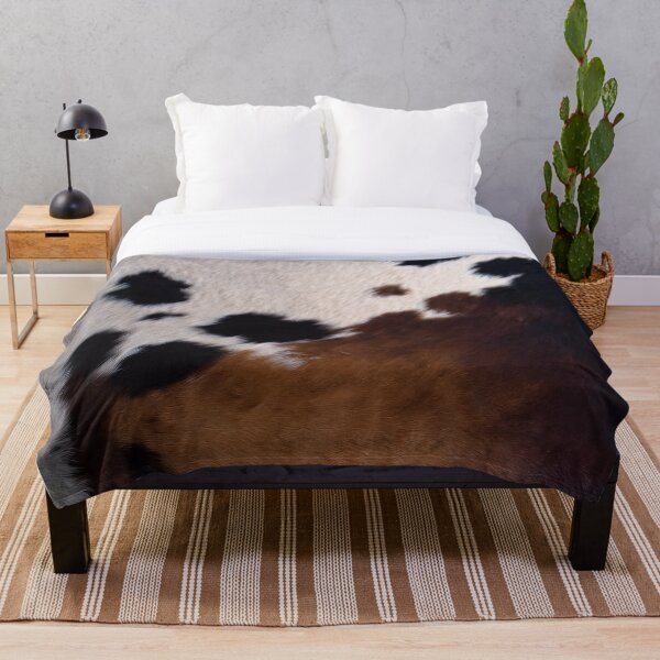 Item preview, Classic Rustic Cowhide Pattern - Timeless Black, Rich Brown & Soft White Hide Texture designed and sold by AiDigitalSanctum.