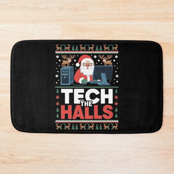 Item preview, Tech The Halls Ugly Computer Geek Festive Christmas designed and sold by BakeryDozen.