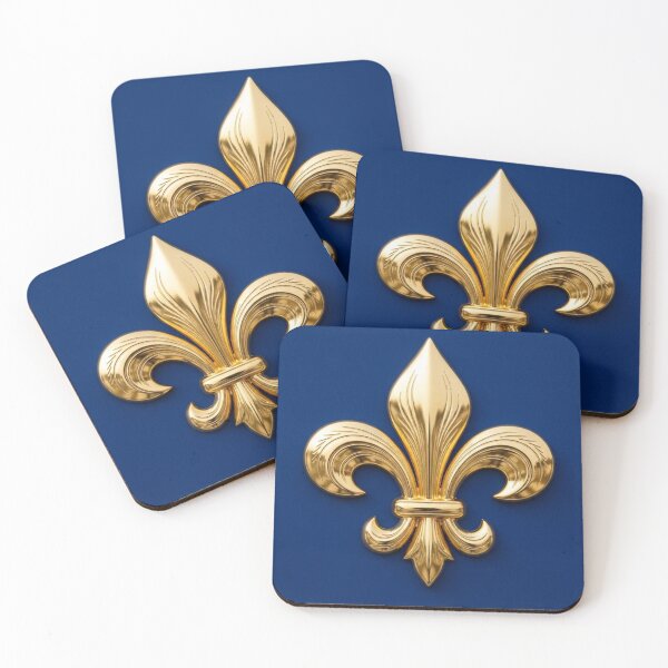 Item preview, The sovereignty of the golden French Fleur de Lis on a royal blue background. designed and sold by ProjectNoah.