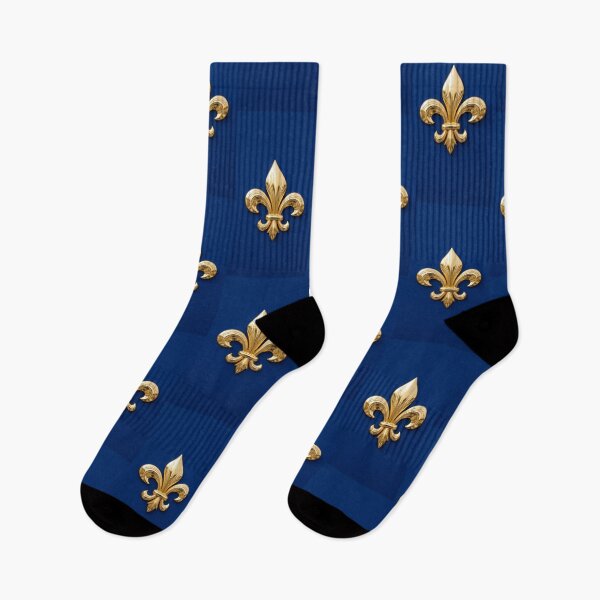 Item preview, The sovereignty of the golden French Fleur de Lis on a royal blue background. designed and sold by ProjectNoah.