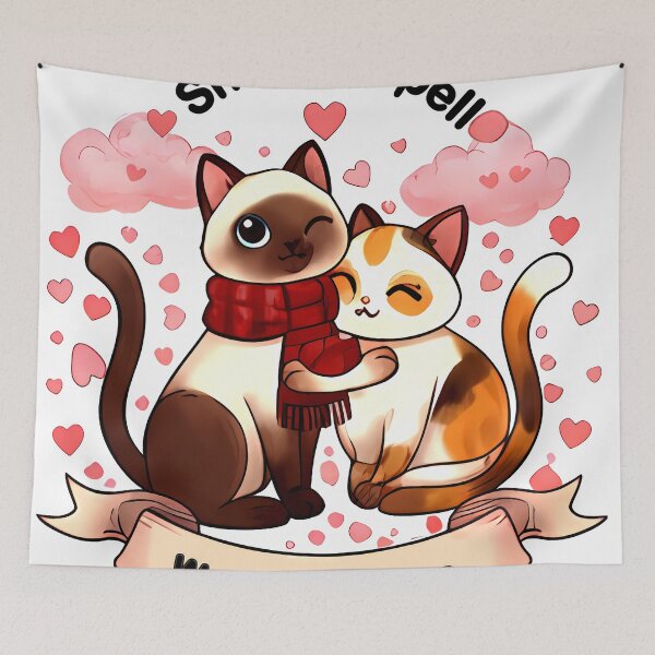 Item preview, Snuggle Spell – Cute Cat Couple Sticker for Cozy Love & Pet Lovers designed and sold by meesub.