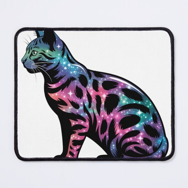 Item preview, Bengal Galaxy Spots Neon Cat Sticker | Starry Pattern Exotic Feline Art designed and sold by GiftsForge.