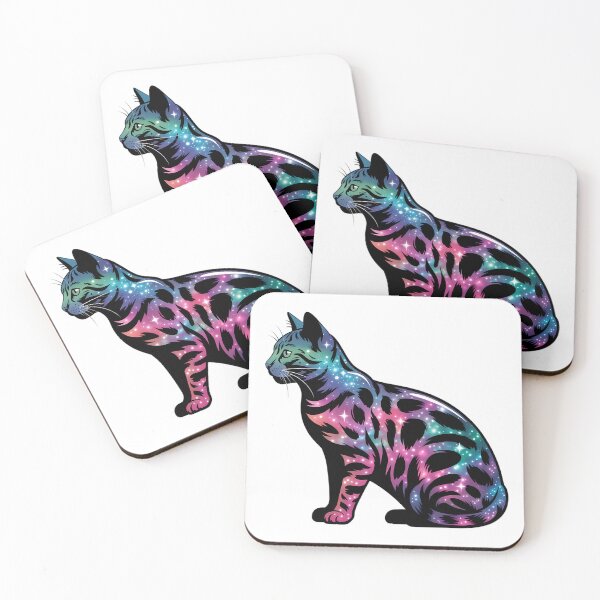 Item preview, Bengal Galaxy Spots Neon Cat Sticker | Starry Pattern Exotic Feline Art designed and sold by GiftsForge.