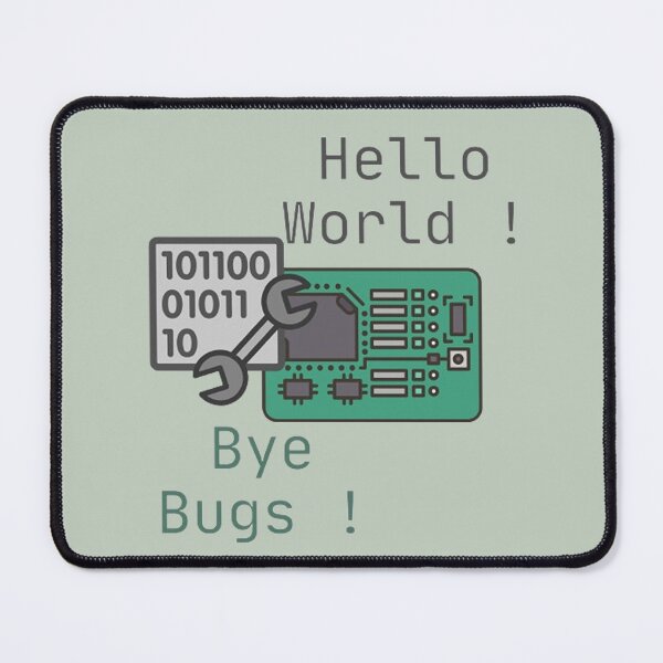 Item preview, DEV LIFE: "Hello World! Bye Bugs!" Coding Design | Aesthetic Programmer PCB & Binary Quote designed and sold by bloompprint.
