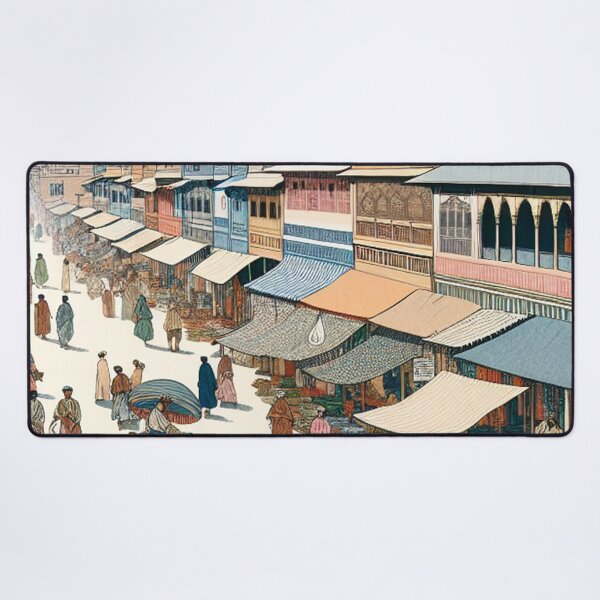 Item preview, Ukiyo-e Woodblock Print of Rajkot, India – Edo-Style Japanese Fusion Cityscape designed and sold by Vandy Fullam.