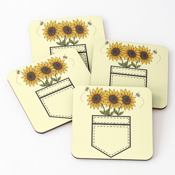 Item preview, Sunflower Pocket with Bees designed and sold by imperiumpublicitario .