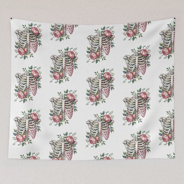 Item preview, Floral Anatomy Ribcage Watercolor Roses designed and sold by SOUFIANE1991.