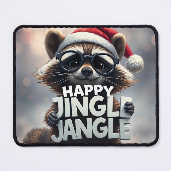 Item preview, Happy Jingle Jangle Cozy Christmas Raccoon designed and sold by SolaoLab.