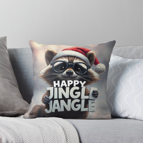 Item preview, Happy Jingle Jangle Cozy Christmas Raccoon designed and sold by SolaoLab.