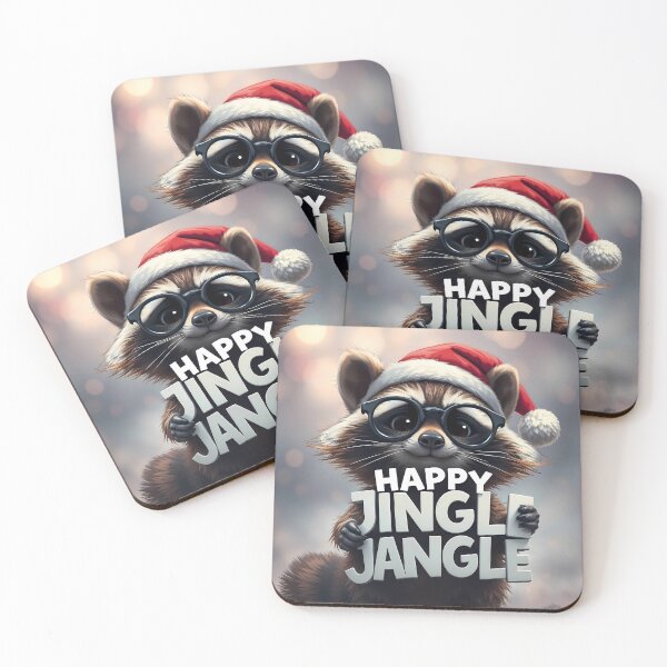 Item preview, Happy Jingle Jangle Cozy Christmas Raccoon designed and sold by SolaoLab.
