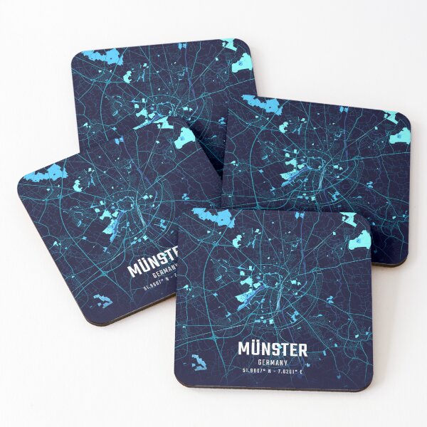 Item preview, Münster Midnight City Map designed and sold by HomeLivingCo.