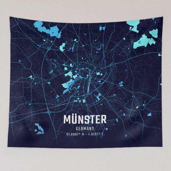 Item preview, Münster Midnight City Map designed and sold by HomeLivingCo.