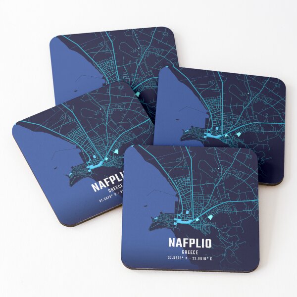 Item preview, Nafplio Midnight City Map designed and sold by HomeLivingCo.