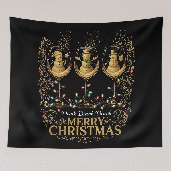 Item preview, ✨ Drink Drank Drunk – Luxury Black & Gold Christmas T-Shirt | ZEORRN Exclusive Holiday Party Art designed and sold by ZEORRNHouse.