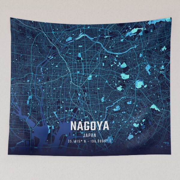 Item preview, Nagoya Midnight City Map designed and sold by HomeLivingCo.