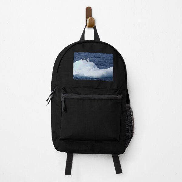 Item preview, Chinstrap penguins on ice 1 black background designed and sold by SBPenguins.