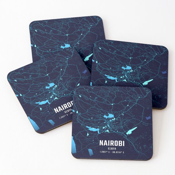 Item preview, Nairobi Midnight City Map designed and sold by HomeLivingCo.