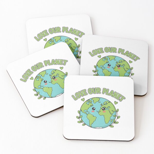 Item preview, "Love Our Planet" Cute Smiling Earth Illustration designed and sold by Siamcatshop.