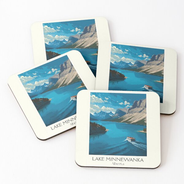 Item preview, Lake Minnewanka Alberta | Rocky Mountain Boat Tour Print designed and sold by TuncGK.