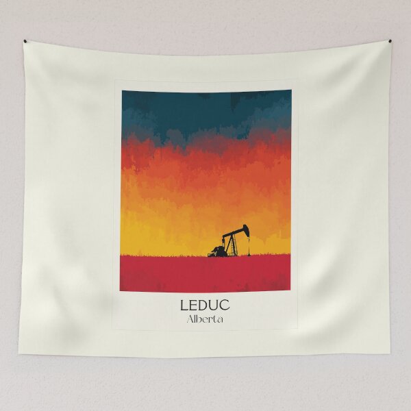 Item preview, Leduc Alberta Oilfield | Sunset Pumpjack Silhouette Art designed and sold by TuncGK.