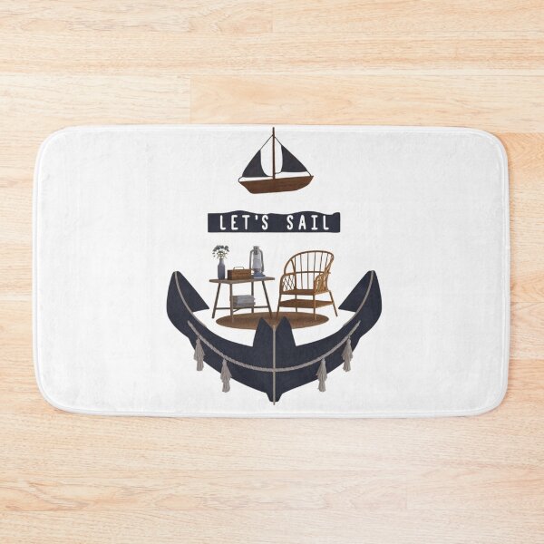 Item preview, LET'S SAIL, NATUICAL THEME, HOUSE BOAT, BOATHOUSE designed and sold by FitEnvy.