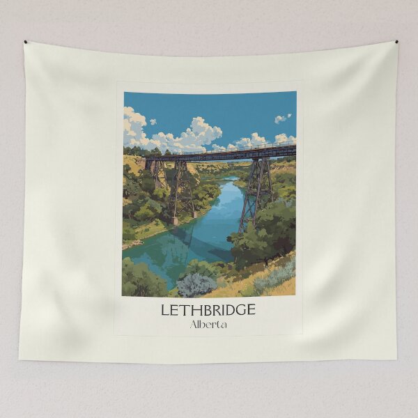 Item preview, Lethbridge Alberta Viaduct | River Valley Trestle Art designed and sold by TuncGK.