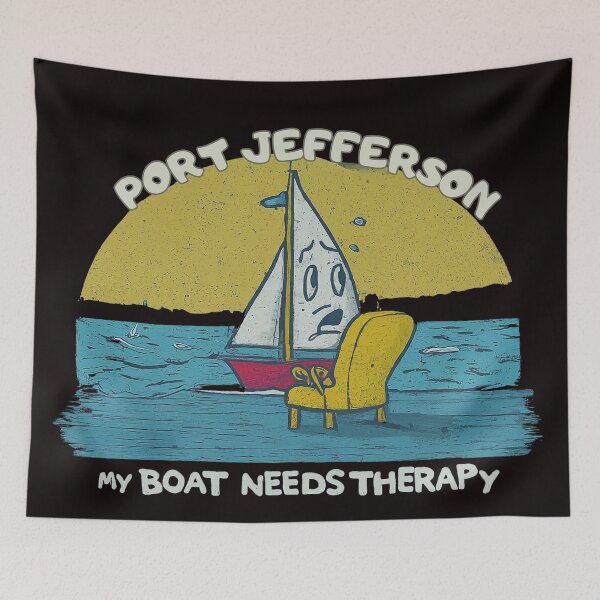 Item preview, Port Jeff, My Boat need therapy, Long Island, NY Souvenir  designed and sold by FitEnvy.