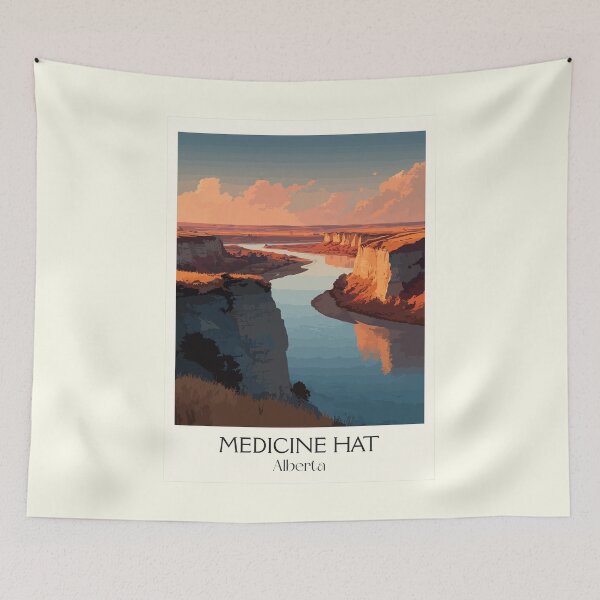 Item preview, Medicine Hat Alberta Badlands | River Valley Sunset Art designed and sold by TuncGK.