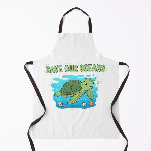 Item preview, "Save Our Oceans" Cute Sea Turtle Illustration designed and sold by Siamcatshop.