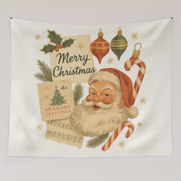 Item preview, Nostalgic Christmas Collage – Vintage-Inspired Holiday Art designed and sold by Ombrya.