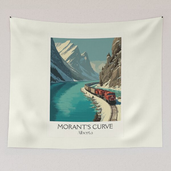 Item preview, Morant's Curve Alberta Railway | Mountain Train Print designed and sold by TuncGK.