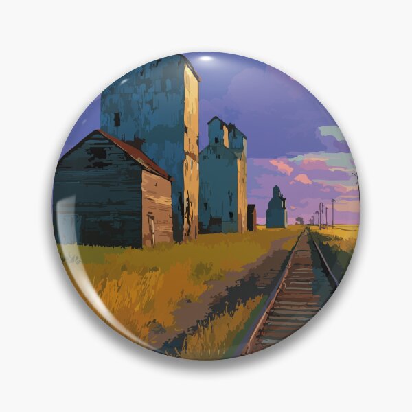 Item preview, Mossleigh Alberta Prairie | Vintage Grain Elevator Art designed and sold by TuncGK.