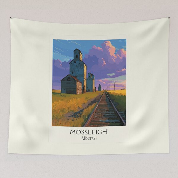 Item preview, Mossleigh Alberta Prairie | Vintage Grain Elevator Art designed and sold by TuncGK.