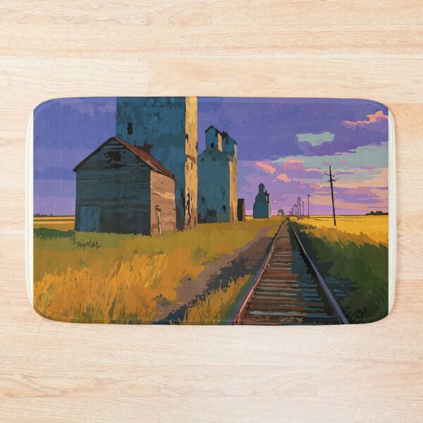 Item preview, Mossleigh Alberta Prairie | Vintage Grain Elevator Art designed and sold by TuncGK.