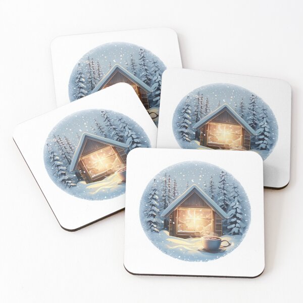 Item preview, Snowy Cabin Mug – Winter Gift Sticker designed and sold by Imaginarium of Chaos falcon88 .
