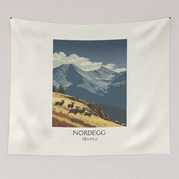 Item preview, Nordegg Alberta Bighorn Country | Mountain Sheep Wall Art designed and sold by TuncGK.