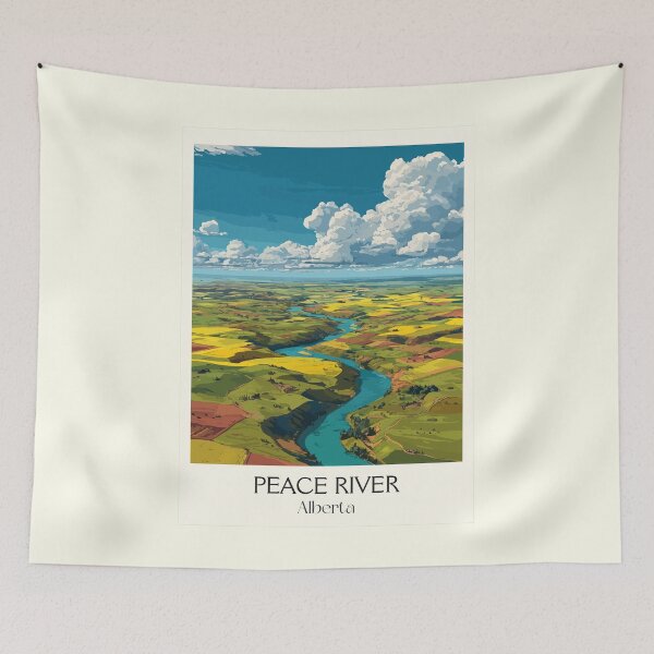 Item preview, Peace River Alberta Valley | Northern Farmland Art Print designed and sold by TuncGK.