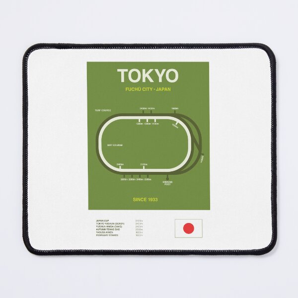 Item preview, Minimalist Tokyo Horse Racing Course Line Print designed and sold by The Circuit Collection.