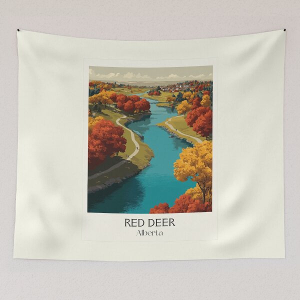 Item preview, Red Deer Alberta River Valley | Autumn Colors Park Art designed and sold by TuncGK.