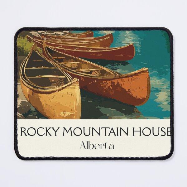 Item preview, Rocky Mountain House Alberta | Fur Trade Canoe Art Print designed and sold by TuncGK.
