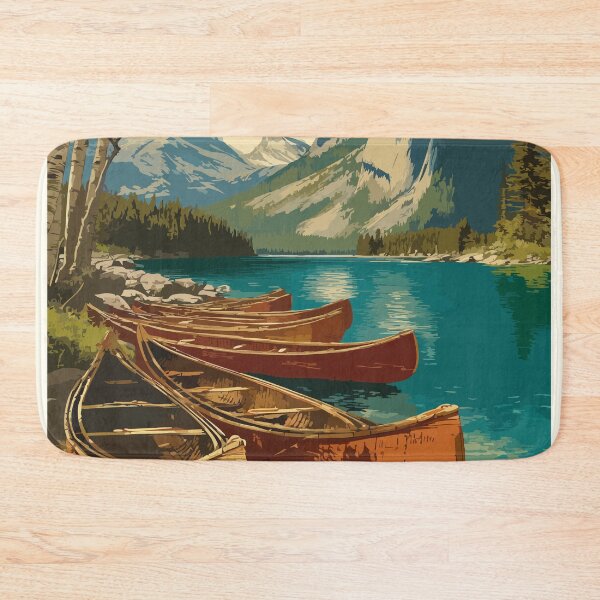 Item preview, Rocky Mountain House Alberta | Fur Trade Canoe Art Print designed and sold by TuncGK.