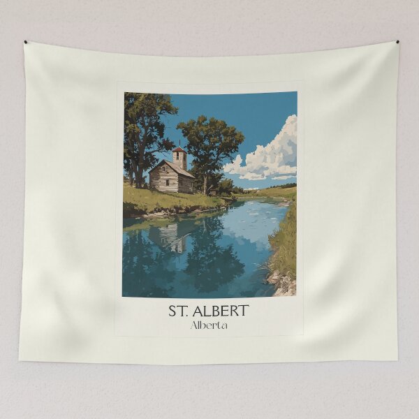 Item preview, St. Albert Alberta Mission | Sturgeon River Scenery Art designed and sold by TuncGK.